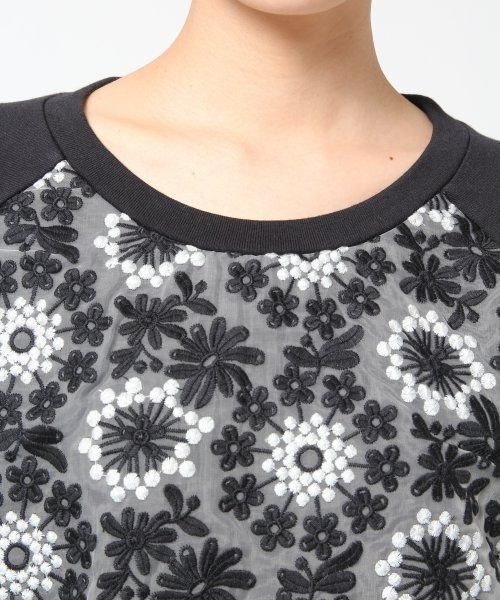 LEPSIM（レプシィム）の「シシュウレースキリカエワンピースロングスリーブ２（ワンピース/ドレス・レディース・ブラック/グレー・Ｌ/Ｍ）」の7枚目の写真