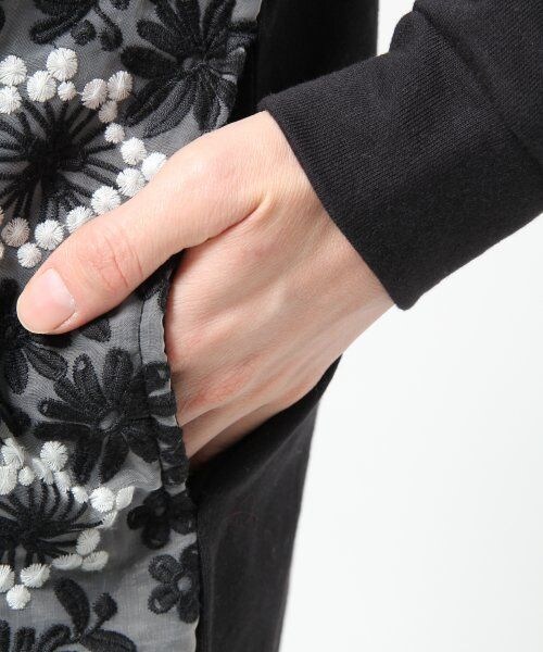 LEPSIM（レプシィム）の「シシュウレースキリカエワンピースロングスリーブ２（ワンピース/ドレス・レディース・ブラック/グレー・Ｌ/Ｍ）」の9枚目の写真