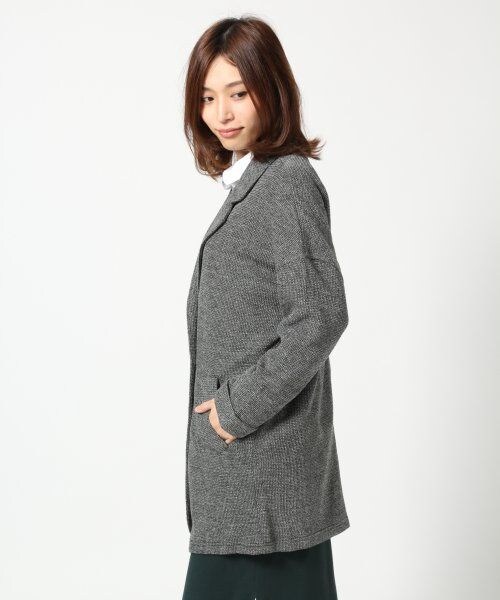 LEPSIM（レプシィム）の「ＭＩＸルーズロングテーラードジャケット（ジャケット/アウター・レディース・ベージュ/グレー/シロクロMIX・ＦREE SIZE）」の4枚目の写真