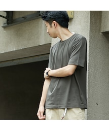ATON | 【ATON】減農薬 手摘みスヴィンコットン CREW NECK T-SHIRTS KHK(Tシャツ/カットソー)