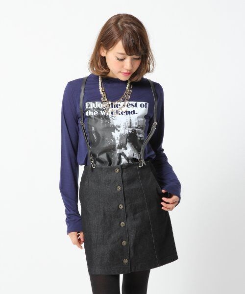 Heather(ヘザー)の「Fボタンタイトスカート(スカート・レディース・ブラック/ブルー/ネイビー・S/M)」の2枚目の写真