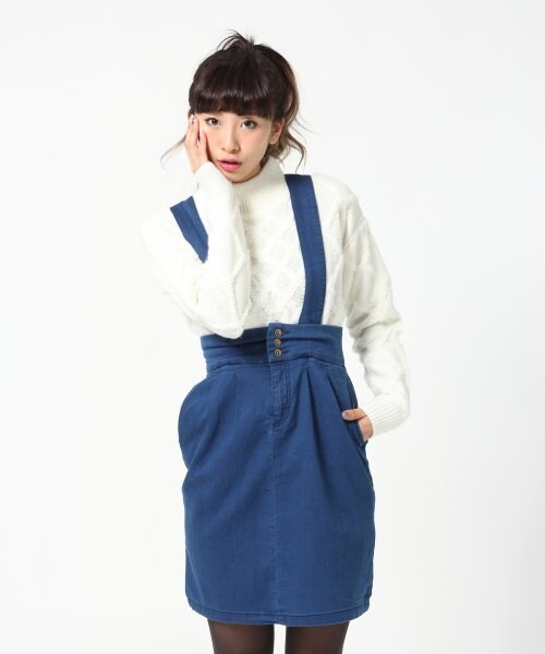 Heather（ヘザー）の「タックペンシルスカート（スカート・レディース・レッド/ブラック/ホワイト×ブラック/デニム・Ｆ）」の3枚目の写真