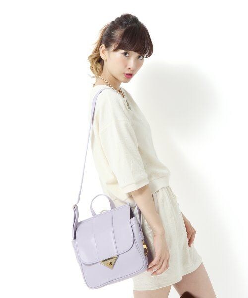 Heather（ヘザー）の「カギツキ２ＷＡＹＢＡＧ（バッグ・レディース・ツイード/ブラック/ホワイト/ラベンダー・ONE SIZE）」の3枚目の写真