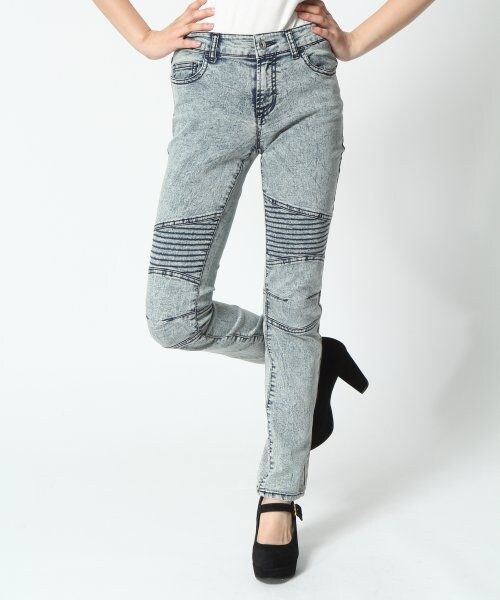 Heather（ヘザー）の「バラエティースキニー（パンツ・レディース・グレー（バイカー）/ホワイト/ブラック（ハイウエスト）/ネイビー（ハイウエスト）/ケミカルブルー（バイカー）・Ｍ/Ｓ）」の3枚目の写真