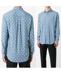 セット売り‼️エディ サンローラン ポルカドット スップラッターシャツ S 37 Saint Laurent ポルカドット シルクシャツ | ブラック | FARFETCH JP
