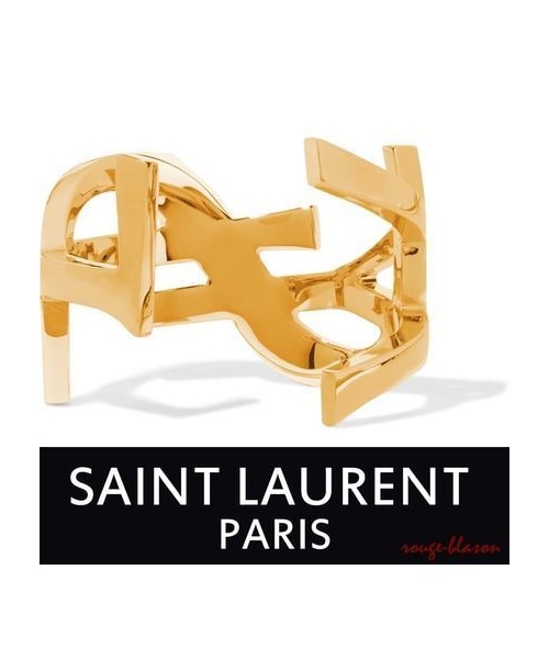 希少  Yves saint Laurent  バングル ブレスレット ゴールド Yves Saint Laurent - ysl vintage バンブーバングル