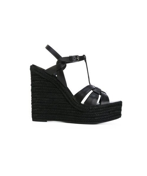 Saint Laurent ウェッジ サンダル ホワイト SAINT LAURENT ホワイト ウェッジサンダル