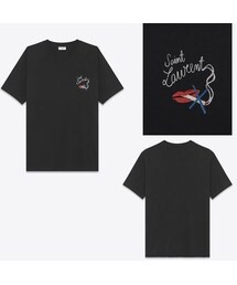 SAINTLAURENT 2017年\"SMOKING LIPS\"Tシャツ Saint Laurent Smoking Lips Cotton-jersey T-shirt in White | Lyst