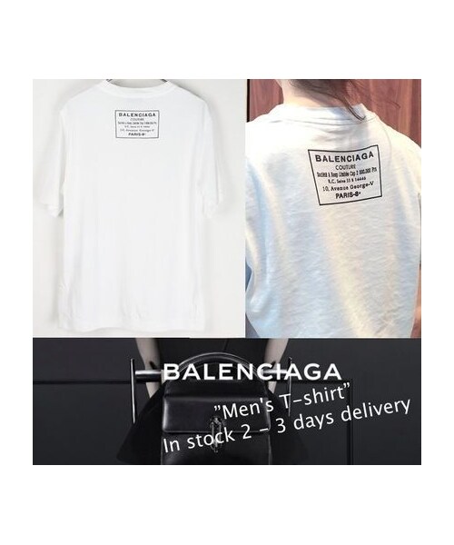 Saint Laurent サンローラン の 国内より即発 Balenciaga スタンプロゴ Tシャツ 早い者勝ち Tシャツ カットソー Wear