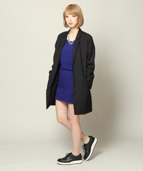 HARE（ハレ）の「ドロップショルダーテーラーコート（ジャケット/アウター・レディース・グレー/ダークグレー/ブラック・FREE SIZE）」の6枚目の写真