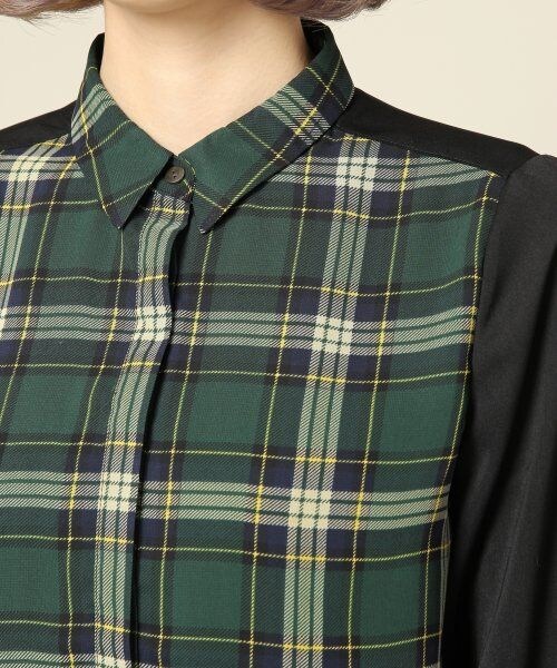 HARE（ハレ）の「フロントチェックシフォンシャツ（トップス・レディース・グリーン/レッド・ＦREE）」の7枚目の写真