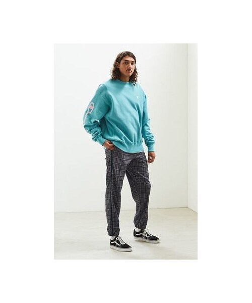 チャンピオン スウェットターコイズブルー 貴少品！Champion 90's チャンピオン 前V スウェット ターコイズブルー 表記(XL