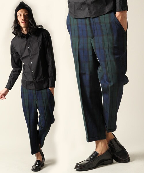 HARE（ハレ）の「チェックアンクルパンツ（パンツ・メンズ・ネイビー・Ｓ/Ｍ）」の2枚目の写真
