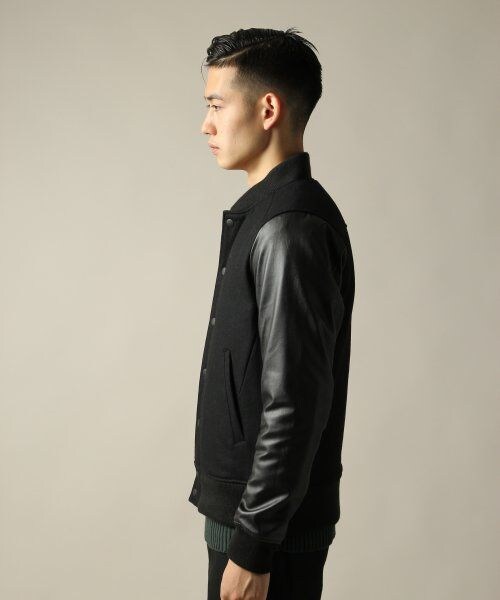 HARE（ハレ）の「ウールスタジャン（ジャケット/アウター・メンズ・ブラック/チャコールグレー/ネイビー・Ｓ/Ｍ/Ｌ）」の4枚目の写真