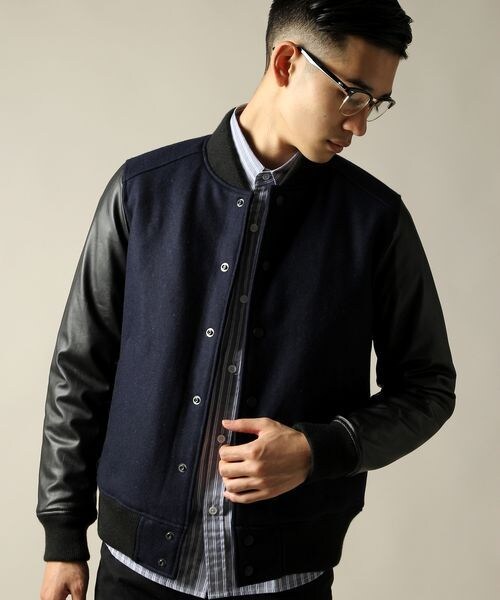 HARE（ハレ）の「ウールスタジャン（ジャケット/アウター・メンズ・ブラック/チャコールグレー/ネイビー・Ｓ/Ｍ/Ｌ）」の3枚目の写真