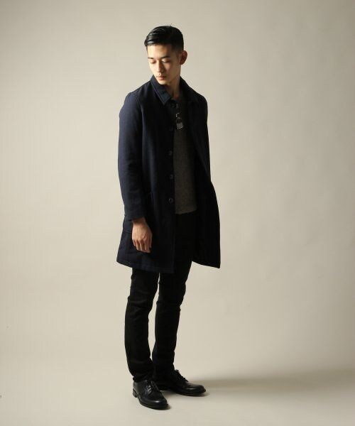 HARE（ハレ）の「ウールステンカラーコート（ジャケット/アウター・メンズ・ボルドー/ネイビー・Ｓ/Ｍ）」の5枚目の写真