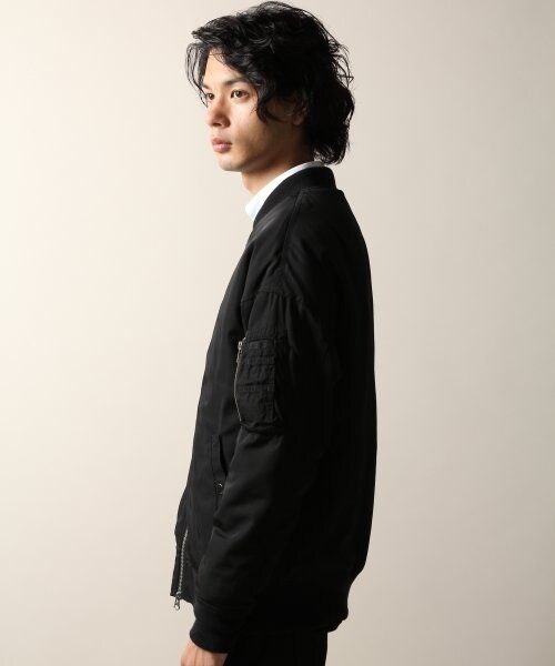 HARE(ハレ)の「MA-1ブルゾン(ジャケット/アウター・メンズ・カーキ/ブラック・S/M/L/WOMENS)」の3枚目の写真