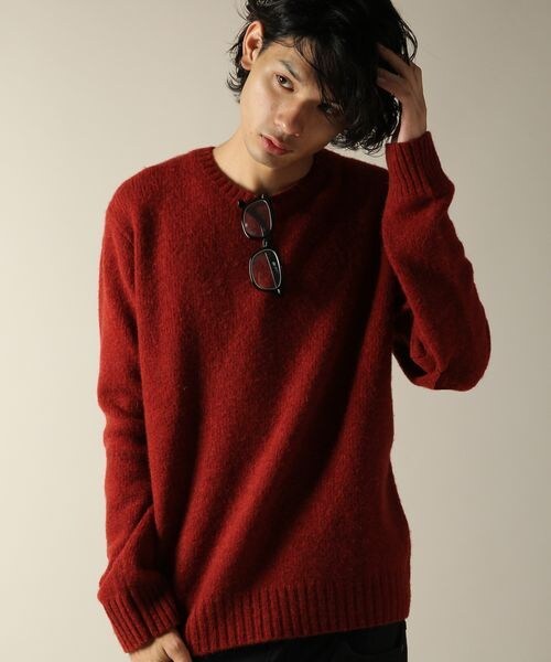 HARE（ハレ）の「シェットランドニットプルオーバー（トップス・メンズ・オフホワイト/キャメル/レッド/ボルドー/グレー/エメラルド・Ｓ/Ｍ/Ｌ）」の6枚目の写真