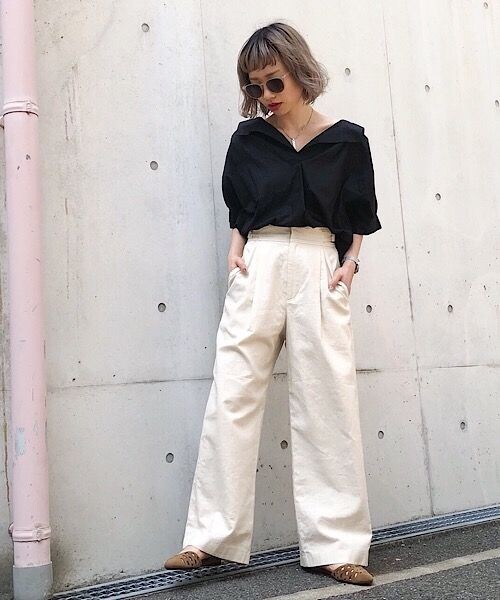 PAGEBOY（ページボーイ）の「麻混グルカパンツ（パンツ・アイボリー/ブラック/ベージュ）」の5枚目の写真