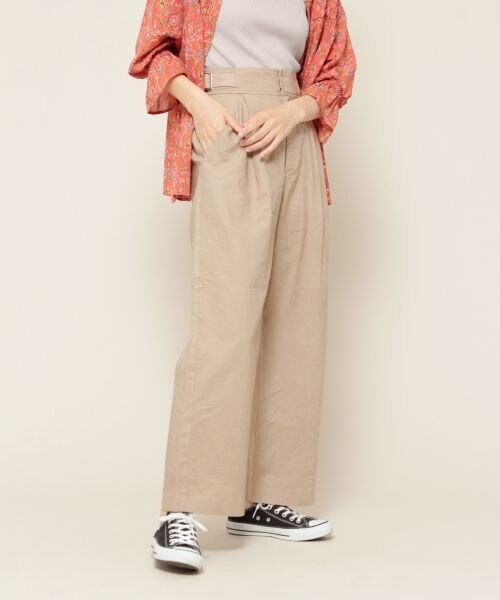 PAGEBOY（ページボーイ）の「麻混グルカパンツ（パンツ・アイボリー/ブラック/ベージュ）」の3枚目の写真