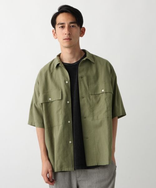 RAGEBLUE（レイジブルー）の「BIGポケットシャツ（トップス・ブラック/グレー/オリーブ）」の3枚目の写真