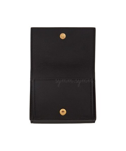 YSL 黒 三つ折り財布 ゴールドロゴ Saint Laurent（サンローラン）の「☆SAINT LAURENT☆YSLゴールドロゴ