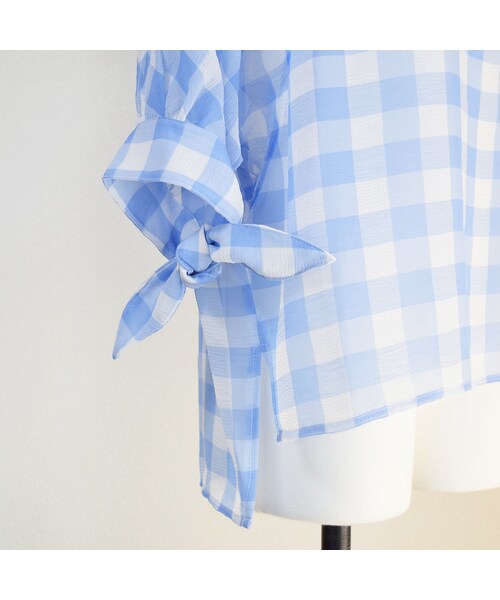 no brand（ノーブランド）の「【 MORE SALE 】シースルーギンガムチェックBL（シャツ/ブラウス・レディース・その他）」の7枚目の写真