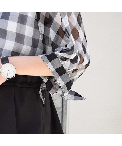 no brand（ノーブランド）の「【 MORE SALE 】シースルーギンガムチェックBL（シャツ/ブラウス・レディース・その他）」の11枚目の写真