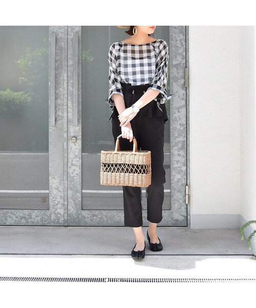 no brand（ノーブランド）の「【 MORE SALE 】シースルーギンガムチェックBL（シャツ/ブラウス・レディース・その他）」の2枚目の写真