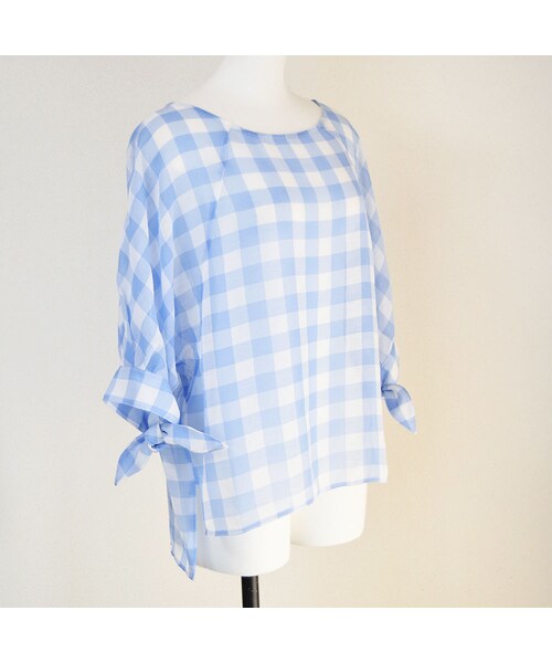 no brand（ノーブランド）の「【 MORE SALE 】シースルーギンガムチェックBL（シャツ/ブラウス・レディース・その他）」の5枚目の写真