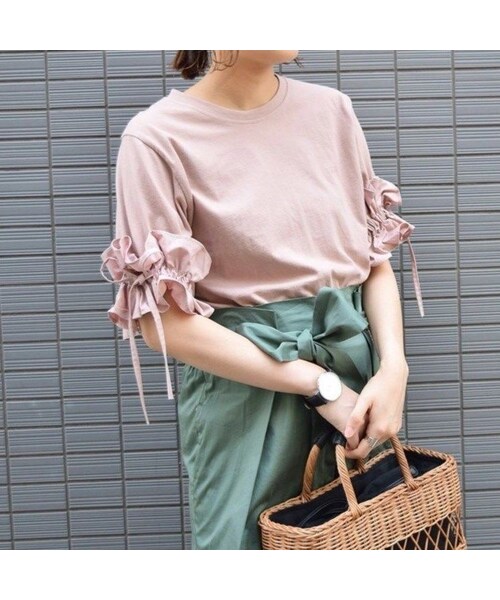 no brand（ノーブランド）の「【 MORE SALE 】フリルギャザースリーブTOPS（Tシャツ/カットソー・レディース・その他）」の9枚目の写真