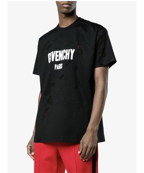 GIVENCHY（ジバンシイ）の「【関税込】新作◆GIVENCHY◆ダメージ加工 ロゴ 半袖 Tシャツ 黒（Tシャツ/カットソー・レディース・その他）」の4枚目の写真