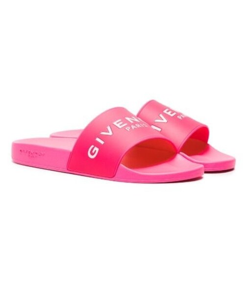【特売特価】GIVENCHY 新品ジバンシイ スライド ロゴ サンダル/ピンク 靴