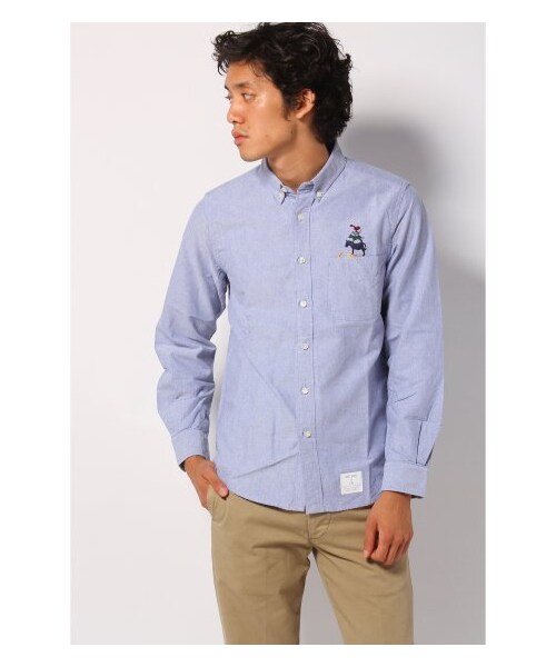 B.C STOCK（ベーセーストック）の「NEW アニマル シャツ（シャツ・メンズ・サックスブルー B/ピンク/ホワイト・38/40/42）」の4枚目の写真