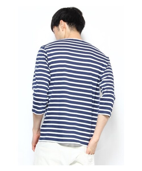 SAINT JAMES(セントジェームス)の「SAINT JAMES BORDER 7ブ(カットソー・Tシャツ・メンズ・ネイビー/ネイビー A/ブルー/レッド・S/M)」の7枚目の写真