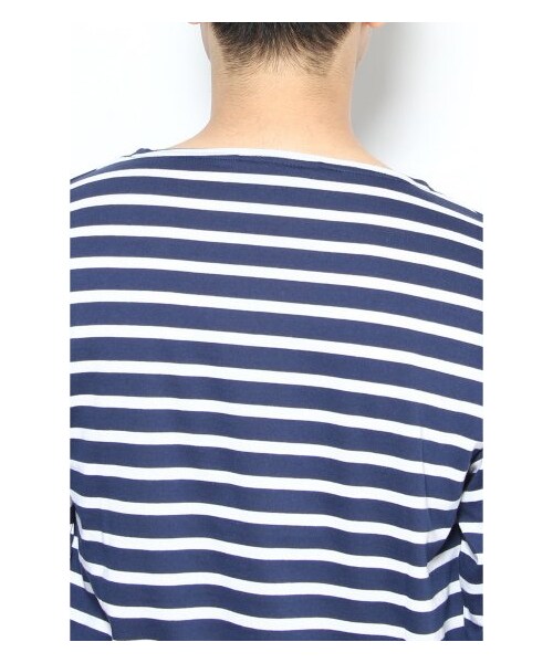 SAINT JAMES(セントジェームス)の「SAINT JAMES BORDER 7ブ(カットソー・Tシャツ・メンズ・ネイビー/ネイビー A/ブルー/レッド・S/M)」の9枚目の写真