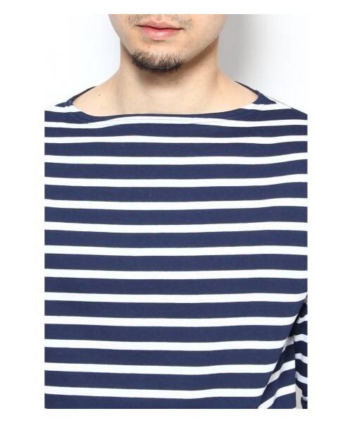 SAINT JAMES(セントジェームス)の「SAINT JAMES BORDER 7ブ(カットソー・Tシャツ・メンズ・ネイビー/ネイビー A/ブルー/レッド・S/M)」の8枚目の写真