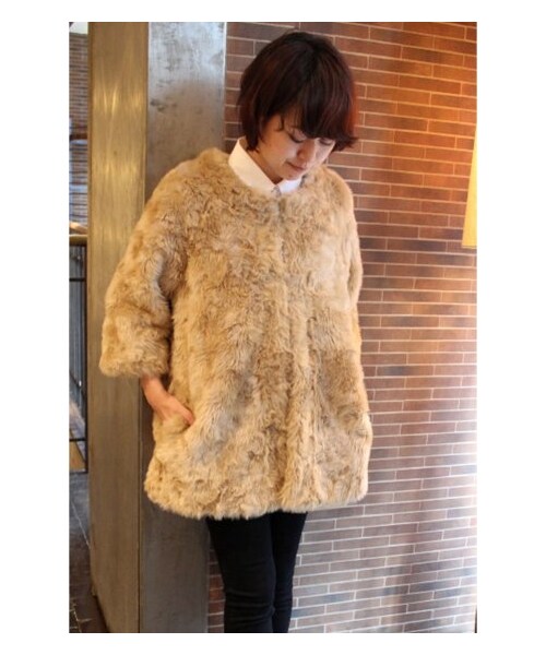 JOURNAL STANDARD(ジャーナルスタンダード)の「ファーノーカラーショートコート(その他コート・レディース・ナチュラル/ベージュ/ホワイト B・S/M)」の8枚目の写真