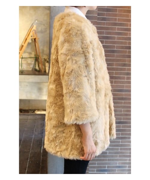 JOURNAL STANDARD(ジャーナルスタンダード)の「ファーノーカラーショートコート(その他コート・レディース・ナチュラル/ベージュ/ホワイト B・S/M)」の10枚目の写真