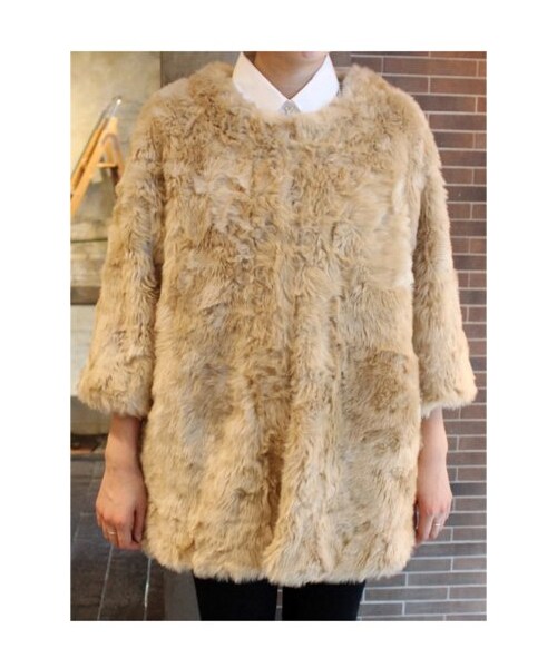 JOURNAL STANDARD(ジャーナルスタンダード)の「ファーノーカラーショートコート(その他コート・レディース・ナチュラル/ベージュ/ホワイト B・S/M)」の9枚目の写真