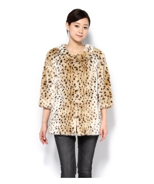 JOURNAL STANDARD(ジャーナルスタンダード)の「ファーノーカラーショートコート(その他コート・レディース・ナチュラル/ベージュ/ホワイト B・S/M)」の2枚目の写真