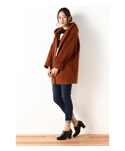 JOURNAL STANDARD(ジャーナルスタンダード)の「シェットランドブランケットフードコクーンコート(その他コート・レディース・イエロー/オレンジ/ネイビー/ブラウン・M/S)」の16枚目の写真