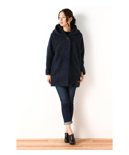 JOURNAL STANDARD(ジャーナルスタンダード)の「シェットランドブランケットフードコクーンコート(その他コート・レディース・イエロー/オレンジ/ネイビー/ブラウン・M/S)」の5枚目の写真