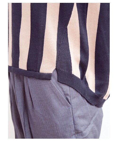 E hyphen world gallery（イーハイフンワールドギャラリー）の「【Special Price】ストライプニット（ニット・セーター・レディース・アイボリー/キャメル/ネイビー・F）」の9枚目の写真