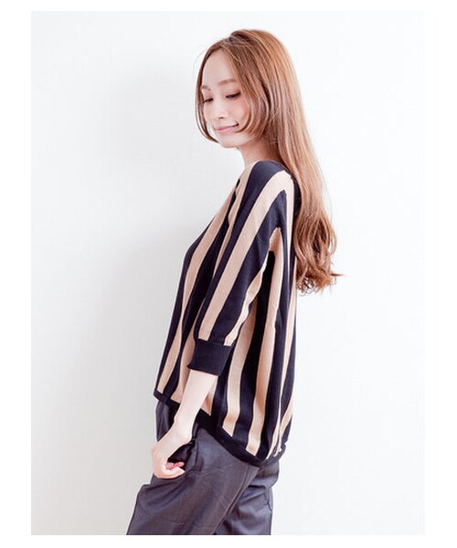 E hyphen world gallery（イーハイフンワールドギャラリー）の「【Special Price】ストライプニット（ニット・セーター・レディース・アイボリー/キャメル/ネイビー・F）」の5枚目の写真