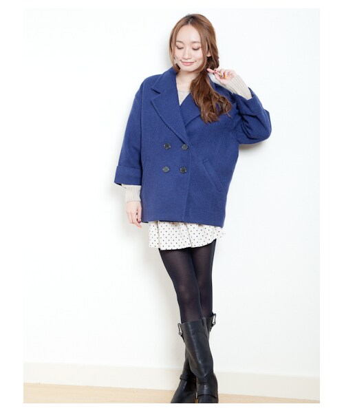 E hyphen world gallery（イーハイフンワールドギャラリー）の「【Special Price】チェスターコート　　　　　（コート　・レディース・ブラック/キャメル/ブルー・F）」の4枚目の写真