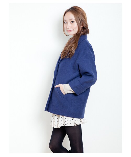 E hyphen world gallery（イーハイフンワールドギャラリー）の「【Special Price】チェスターコート　　　　　（コート　・レディース・ブラック/キャメル/ブルー・F）」の5枚目の写真