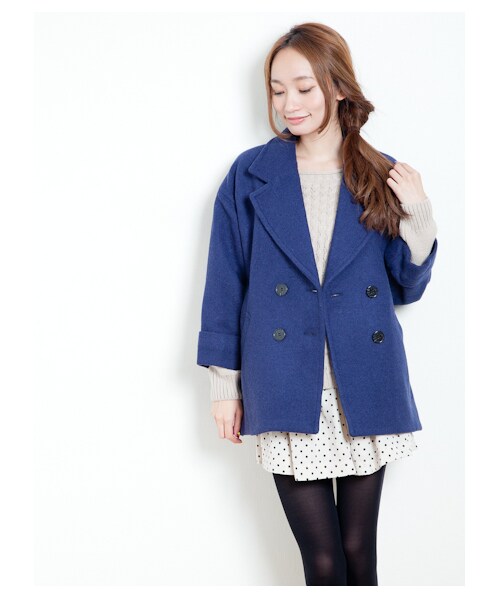 E hyphen world gallery（イーハイフンワールドギャラリー）の「【Special Price】チェスターコート　　　　　（コート　・レディース・ブラック/キャメル/ブルー・F）」の11枚目の写真