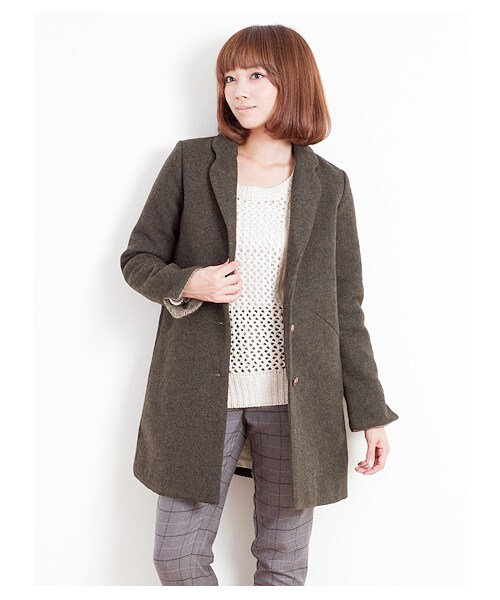 SEVENDAYS=SUNDAY（セブンデイズサンデイ）の「HARRIS Chester ロングCO（コート　・レディース・グレー/キャメル/カーキ/ネイビー・L/M）」の11枚目の写真