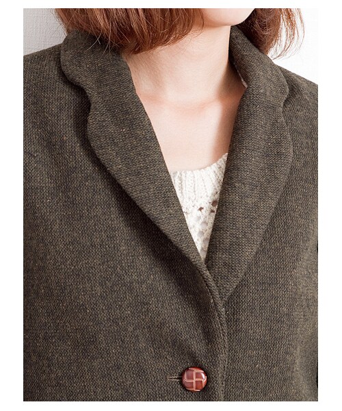 SEVENDAYS=SUNDAY（セブンデイズサンデイ）の「HARRIS Chester ロングCO（コート　・レディース・グレー/キャメル/カーキ/ネイビー・L/M）」の8枚目の写真